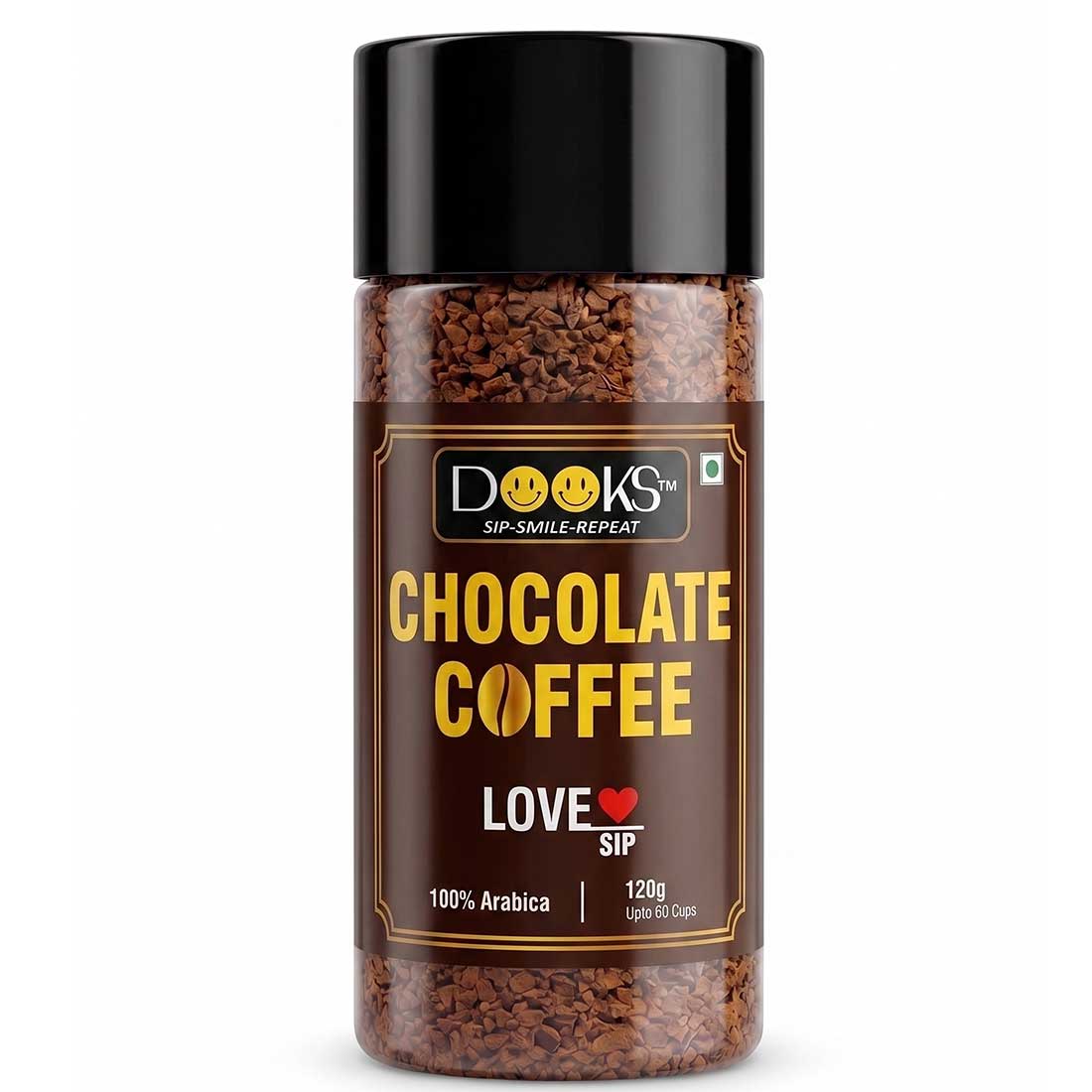 CHOCOLATE-120G Dooks Premium Chocolate Instant Coffee 120g | 100% Arabica Coffee | Rich Chocolate Flavour | Hot & Cold Coffee Mix