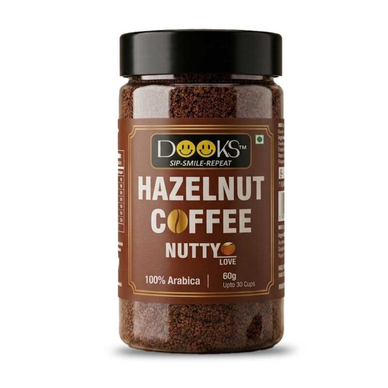 dooks isntant hezlnut cold coffee pawoder net qty 60gram coffee